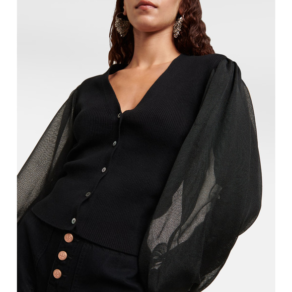 Ulla Johnson Quinn Wool Blend Cardigan Size Large Black $490 - Picture 5 of 9